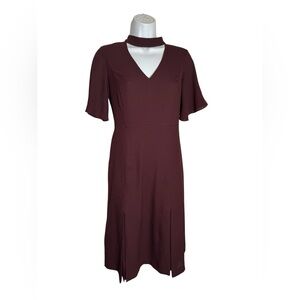 Ann Taylor Dress Size 00 Petite‎ Deep Red Midi Dress ❤️❤️ PERFECT